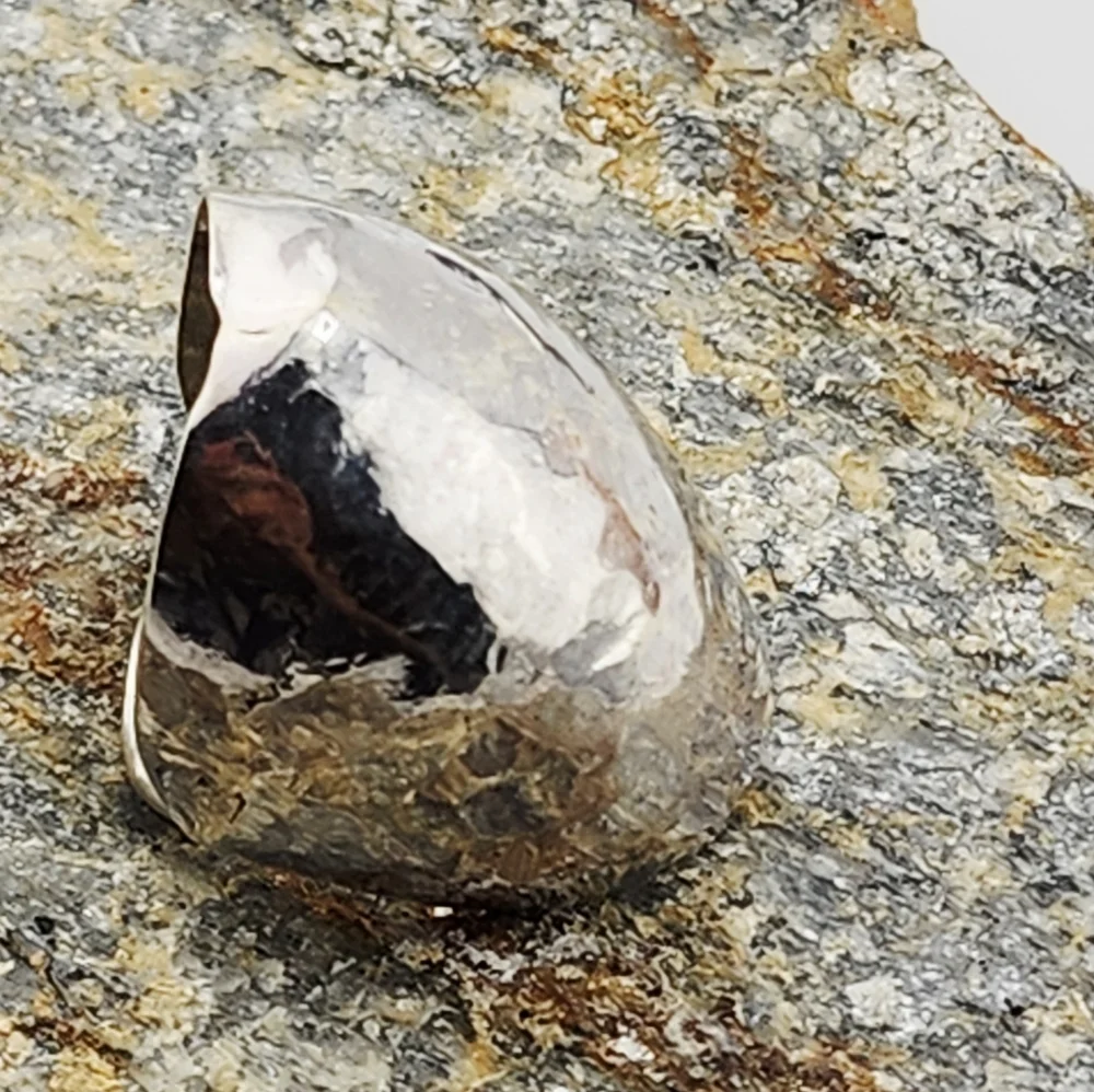 STERLING SILVER HALLOW RING HAMMERED FOR TEXTURE SINGLE RUNG BAND Sz 6.5